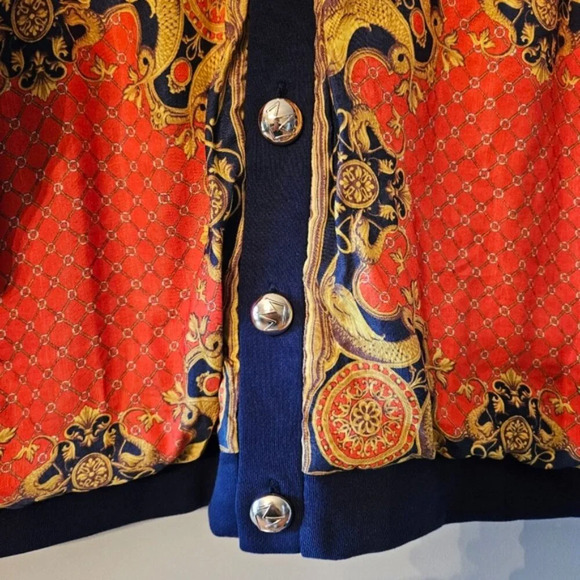 Royalty By Maluma Men's Reversible Multicolor Kaleidoscope Bomber Jacket Medium. - Picture 6 of 14